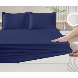 Linge de lit bleu nuit