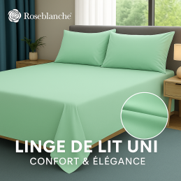 Linge de lit vert amande